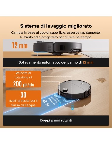 ROBOROCK QR EDGE 2X ROBOT 2SPAZZOLE + 2MOP BLACK 25.000PA SUP.OST.2CM