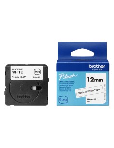 BROTHER BTAG231 NASTRO ETICHETTATRICE 12MM/4M NERO SU BIANCO
