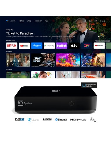 TELESYSTEM UP1 T2 4K DDT ZAPPER 4K ANDROIDTV WIFI