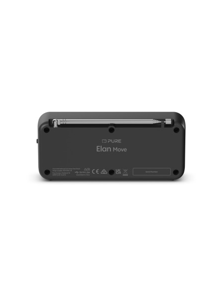 PURE ELAN MOVE NERO RADIOSVEGLIA DAB/FM/BT-IN ALIM.USB-C LCD 1,4"